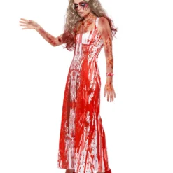 Blutiges Prom Queen Kostüm 6 Blutiges Prom Queen Kostüm -Karnevals-Werbeartikelladen bloody prom queen damen kostuem blutige carrie halloween verkleidung blutiges kostuemkleid 35808 3