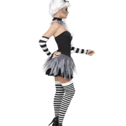 Düsterer Pierrot Damen Kostüm -Karnevals-Werbeartikelladen circus sinister pierrot damen kostuem finsterer harlekin verkleidung horrorclown halloweenkleid 20994 2