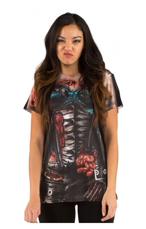 Korsett Zombie Damen Fun-Shirt