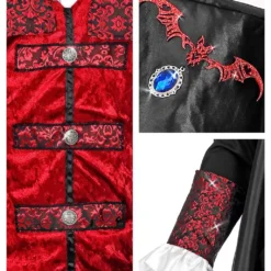 Edler Vampir Graf Kostüm 7 Edler Vampir Graf Kostüm -Karnevals-Werbeartikelladen edler vampir lord kostuem vampire lord halloween costume halloween kostuem fuer herren 53455 4
