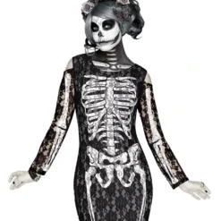 Elegantes Spitzen Skelett Kleid -Karnevals-Werbeartikelladen elegantes spitzen skelett kostuem 37636 4