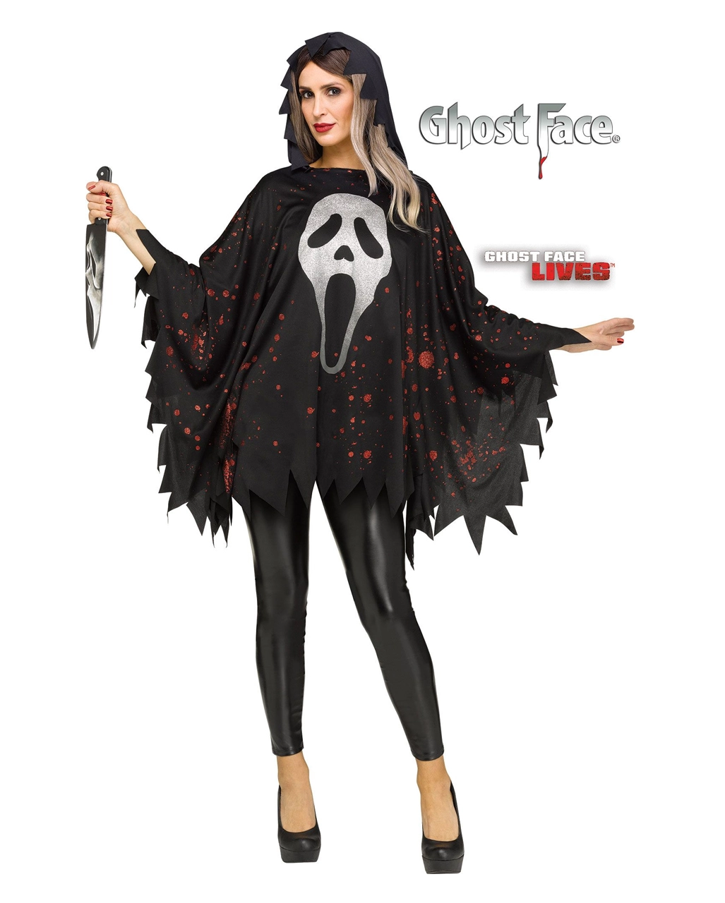 Glitzer Poncho Ghost Face 1 Glitzer Poncho Ghost Face