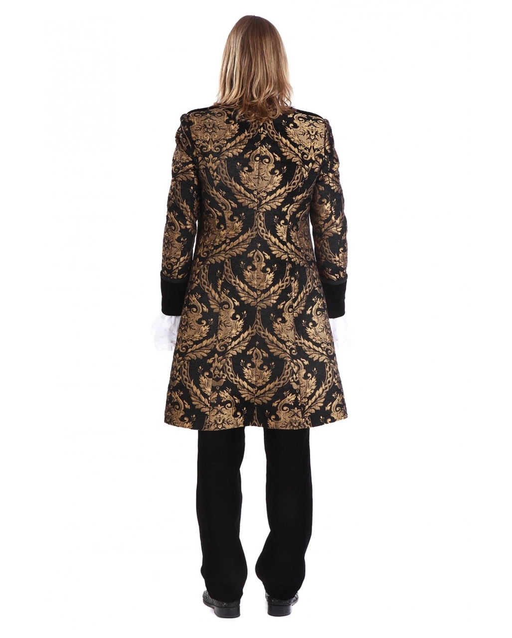 Gothic Aristokrat Herren Mantel Gold Brokat 4 Gothic Aristokrat Herren Mantel Gold Brokat – Bild 4