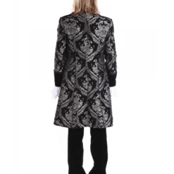 Gothic Aristokrat Herren Mantel Silber Brokat 5 Gothic Aristokrat Herren Mantel Silber Brokat -Karnevals-Werbeartikelladen gothic aristokrat herrenmantel silber schwarz gothic aristocrat mens coat gothic mantel 39103 3