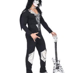 Heavy Metal Rock Star Kostüm -Karnevals-Werbeartikelladen heavy metal rocker kostuem heavy metal rocker mens costume 70er jahre kostuem kiss kostuem 36604 03