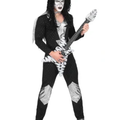 Heavy Metal Rock Star Kostüm -Karnevals-Werbeartikelladen heavy metal rocker kostuem heavy metal rocker mens costume 70er jahre kostuem kiss kostuem 36604 04