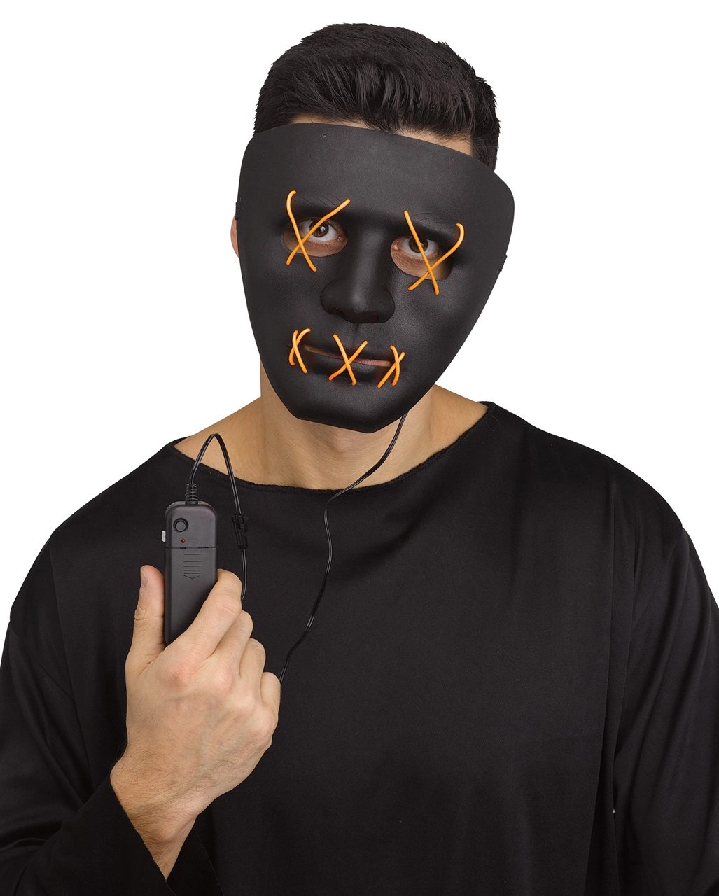 Leuchtende LED Maske Gelb - Schwarz 2 Leuchtende LED Maske Gelb - Schwarz – Bild 2