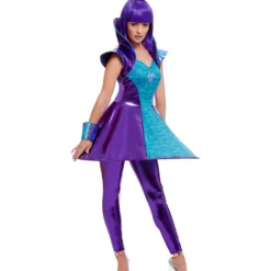 Ausserirdisches Damenkostüm Lila 7 Ausserirdisches Damenkostüm Lila -Karnevals-Werbeartikelladen lila space alien damenkostuem space alien faschings kostuem alien costume for ladies 37297 4