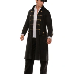 Schwarzer Seeräuber Mantel Mit Hut