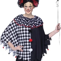 Clowns Poncho One Size Schwarz-weiß