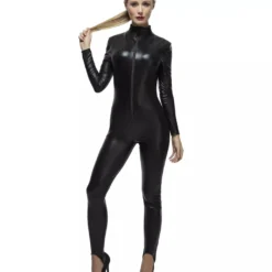 Kunstleder Catsuit Schwarz
