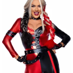 Erotischer Harley Bodysuit Kostüm -Karnevals-Werbeartikelladen sexy harley catsuit kostuem sexy harley catsuit costume erotischer harley quinn bodysuit 53711 3