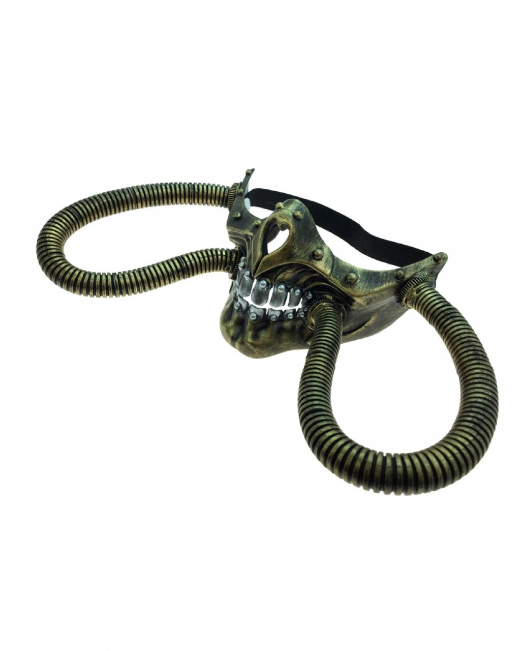 Steampunk Totenkopf Halbmaske Mit Schlauch 2 Steampunk Totenkopf Halbmaske Mit Schlauch – Bild 2