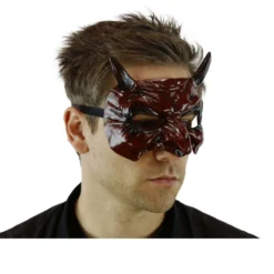 Teuflische Dämonen Maske Mit Hörner -Karnevals-Werbeartikelladen teuflische goblin maske mit hoerner devilish goblin mask with horns halloween masken kaufen 50469 03
