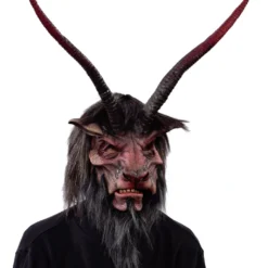 Krampus Maske Mit Hörnern & Kunstfell