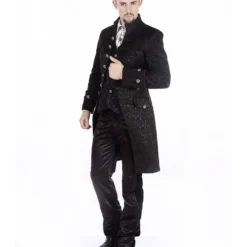 Viktorianischer Gothic Aristokrat Herren Mantel Schwarz 9 Viktorianischer Gothic Aristokrat Herren Mantel Schwarz -Karnevals-Werbeartikelladen viktorianischer gothic aristokrat herren mantel schwarz victorian gothic aristocrat mens coat black 39107 2