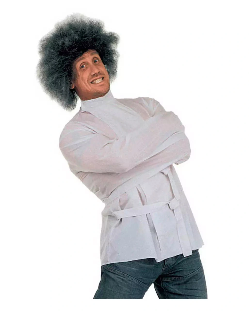 Weiße Zwangsjacke Kostümzubehör 1 Weiße Zwangsjacke Kostümzubehör